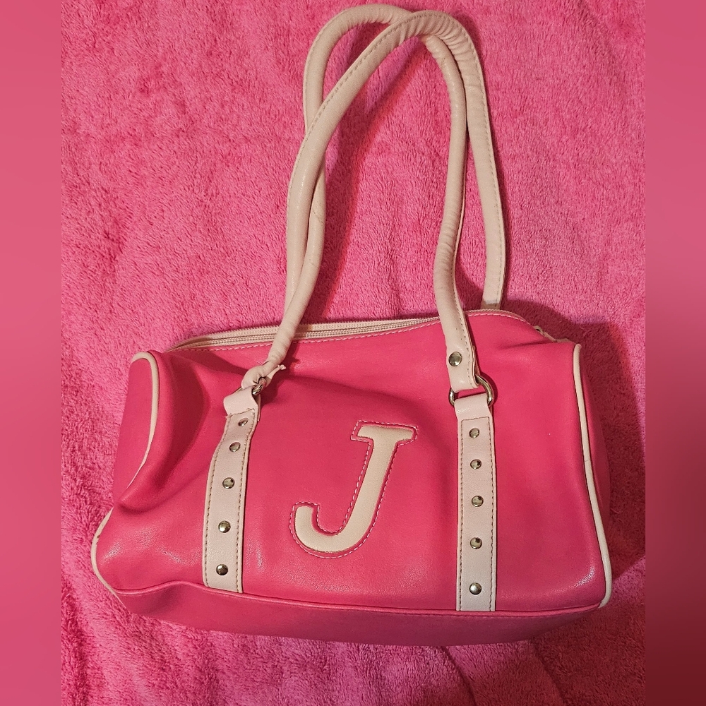 Pink Handbag with Initial Accent